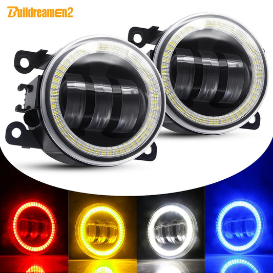 2 X Angel Eye Fog Light For Nissan Note Pathfinder Xterra Frontier Navara Leaf Elgrand Car LED Lens Fog Driving Lamp DRL 30W 12V