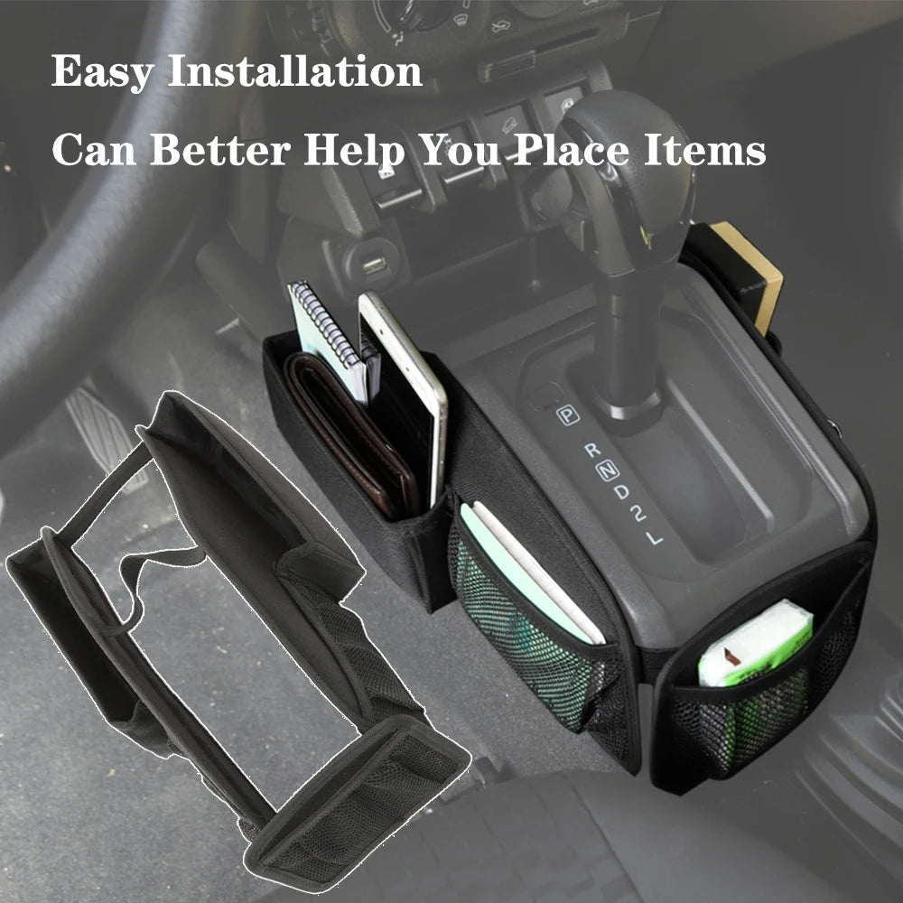 Car Gear Shift Storage Bag Organizer Tray Container for Suzuki Jimny 2019-2024 JB64 JB74 Stowing Tidying Interior Accessories