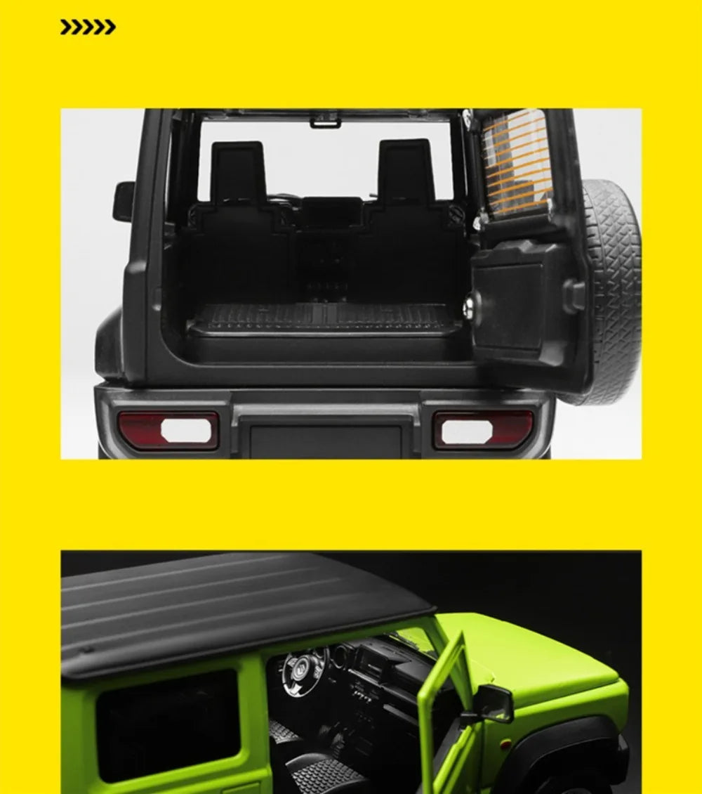 1:18 SUZUKI Jimny Alloy Diecast Car Models Off-Road Vehicles Toy with Sound and Light Car Model Simulation Collection Kids Gifts