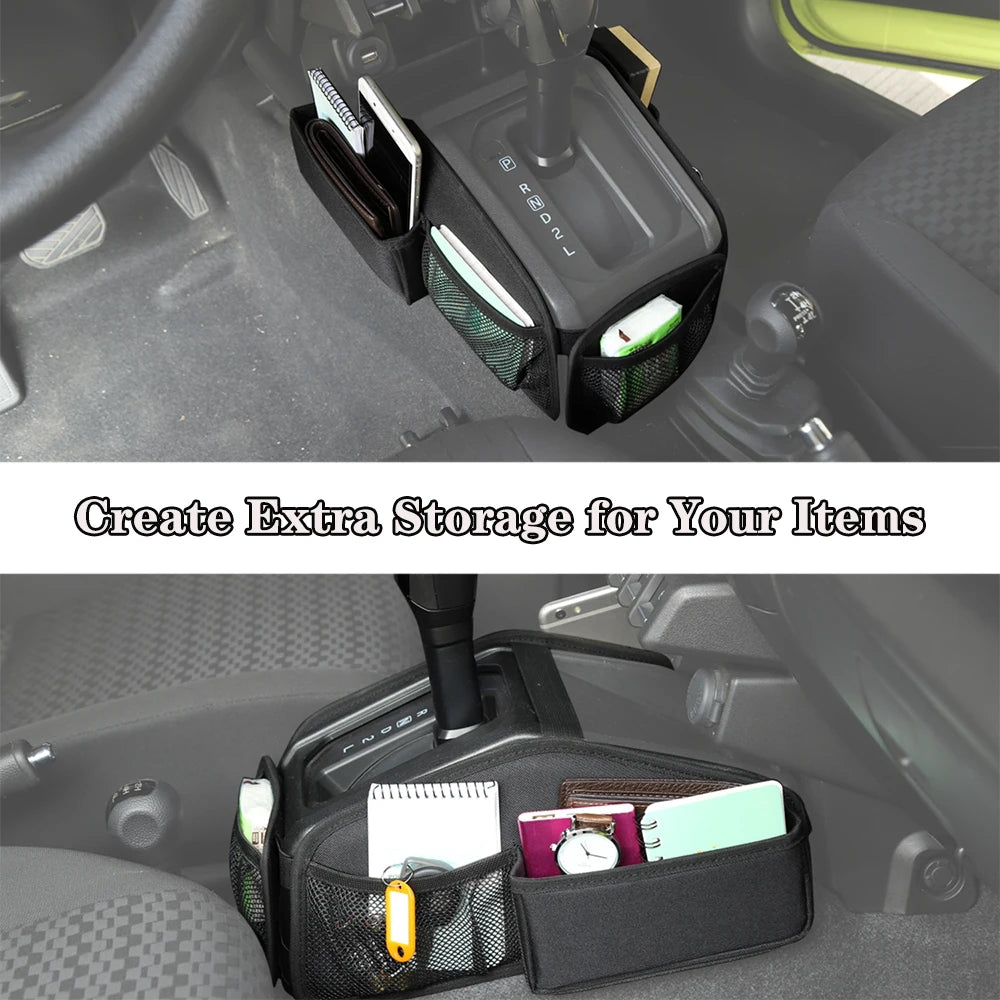 Car Gear Shift Storage Bag Organizer Tray Container for Suzuki Jimny 2019-2024 JB64 JB74 Stowing Tidying Interior Accessories