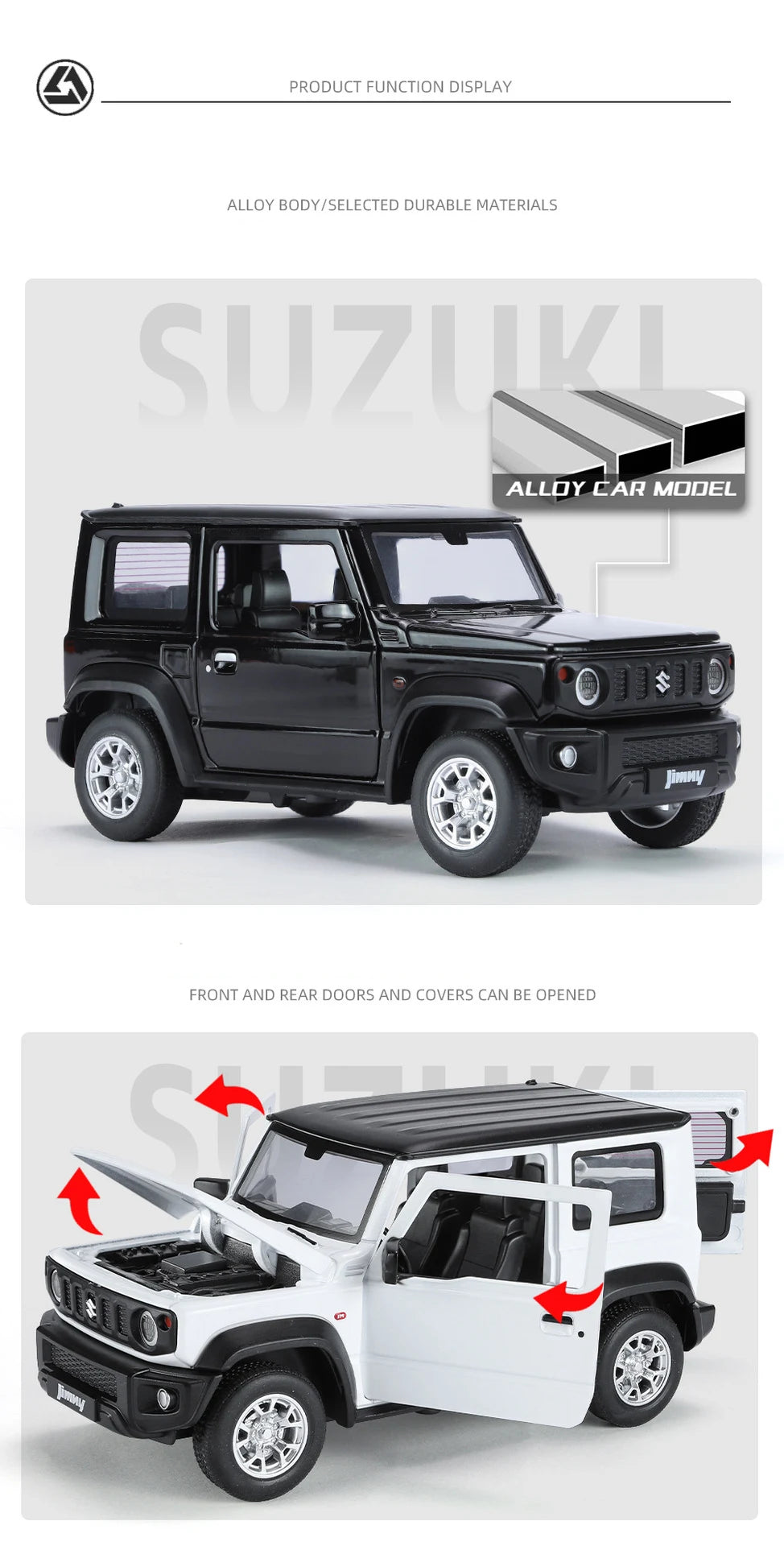 1:24 SUZUKI Jimny SUV Alloy Car Model Diecasts Metal Off-Road Vehicles Car Model Simulation Sound Light Collection Kids Toy Gift