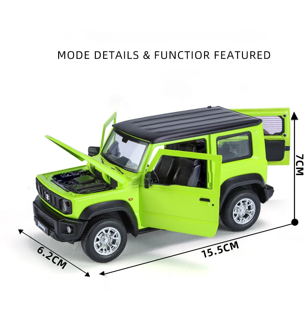 1:24 SUZUKI Jimny SUV Alloy Car Model Diecasts Metal Off-Road Vehicles Car Model Simulation Sound Light Collection Kids Toy Gift