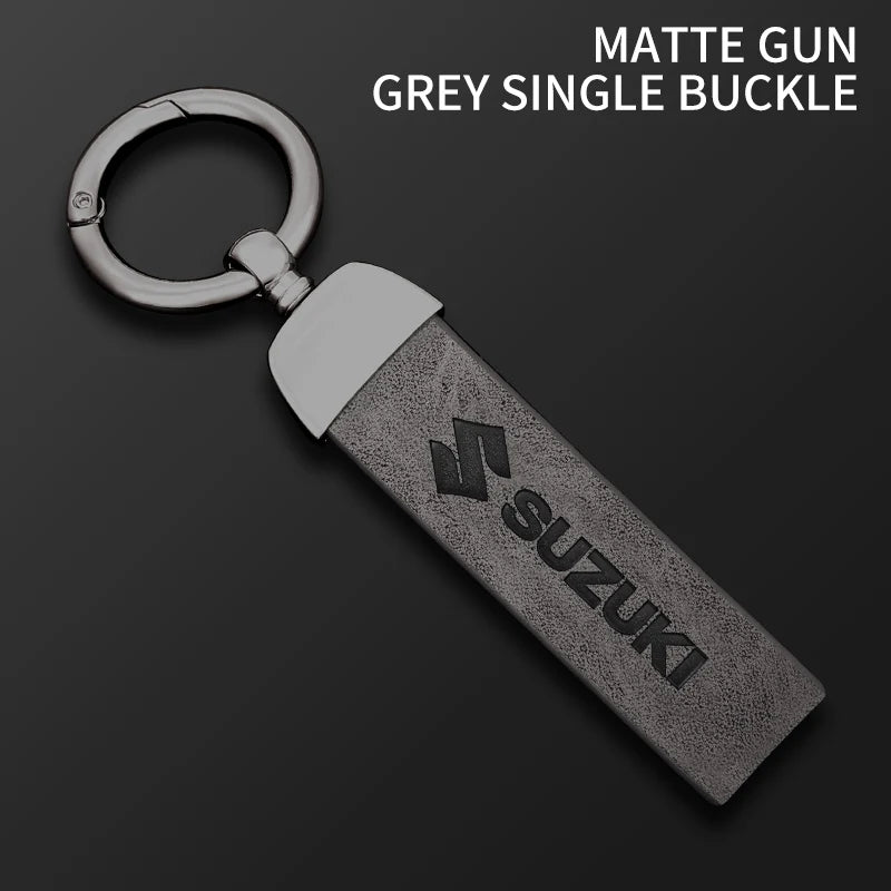 1pc Car Styling Leather Keychain Metal Keyring Hanging Accessories For Suzuki Swift S-Cross Jimny Alto SX4 Vitara Baleno Samurai