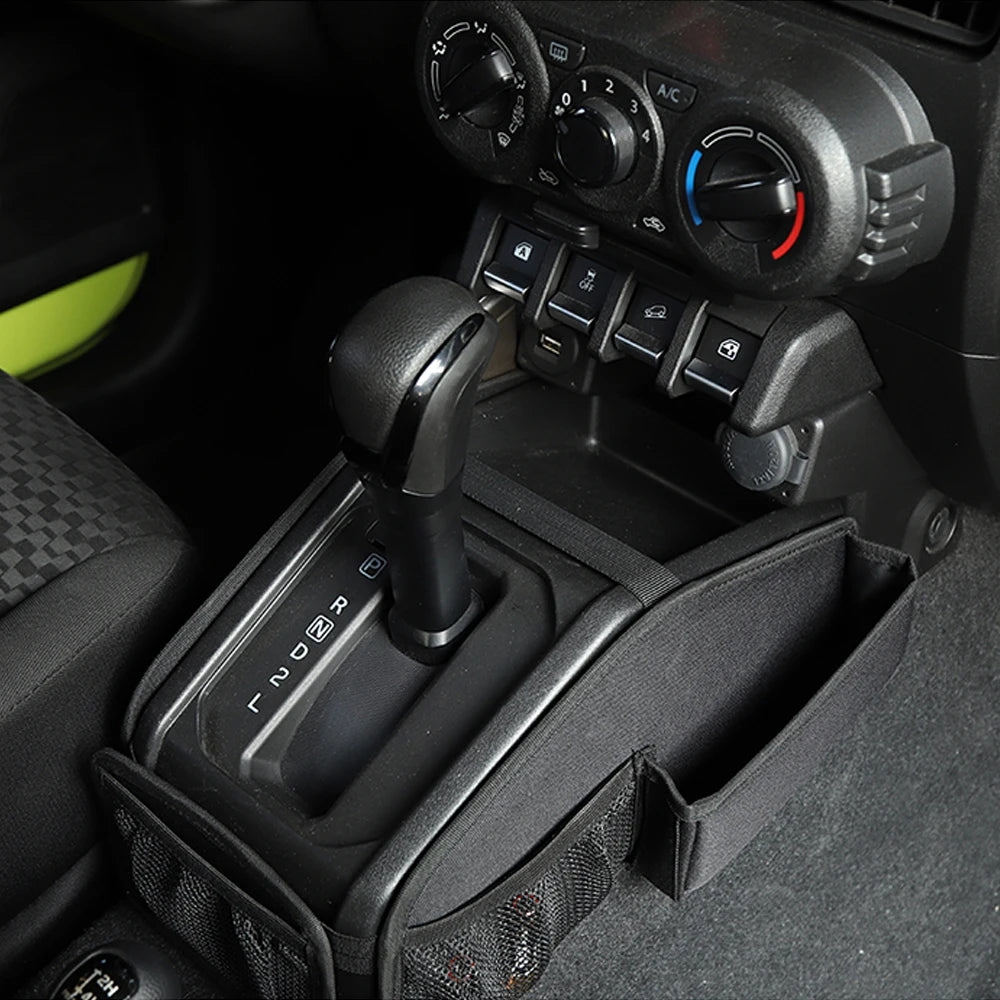Car Gear Shift Storage Bag Organizer Tray Container for Suzuki Jimny 2019-2024 JB64 JB74 Stowing Tidying Interior Accessories