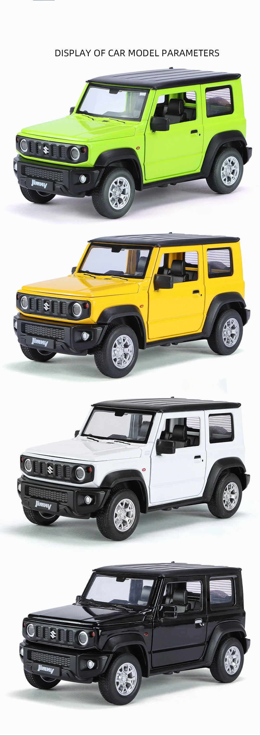 1:24 SUZUKI Jimny SUV Alloy Car Model Diecasts Metal Off-Road Vehicles Car Model Simulation Sound Light Collection Kids Toy Gift