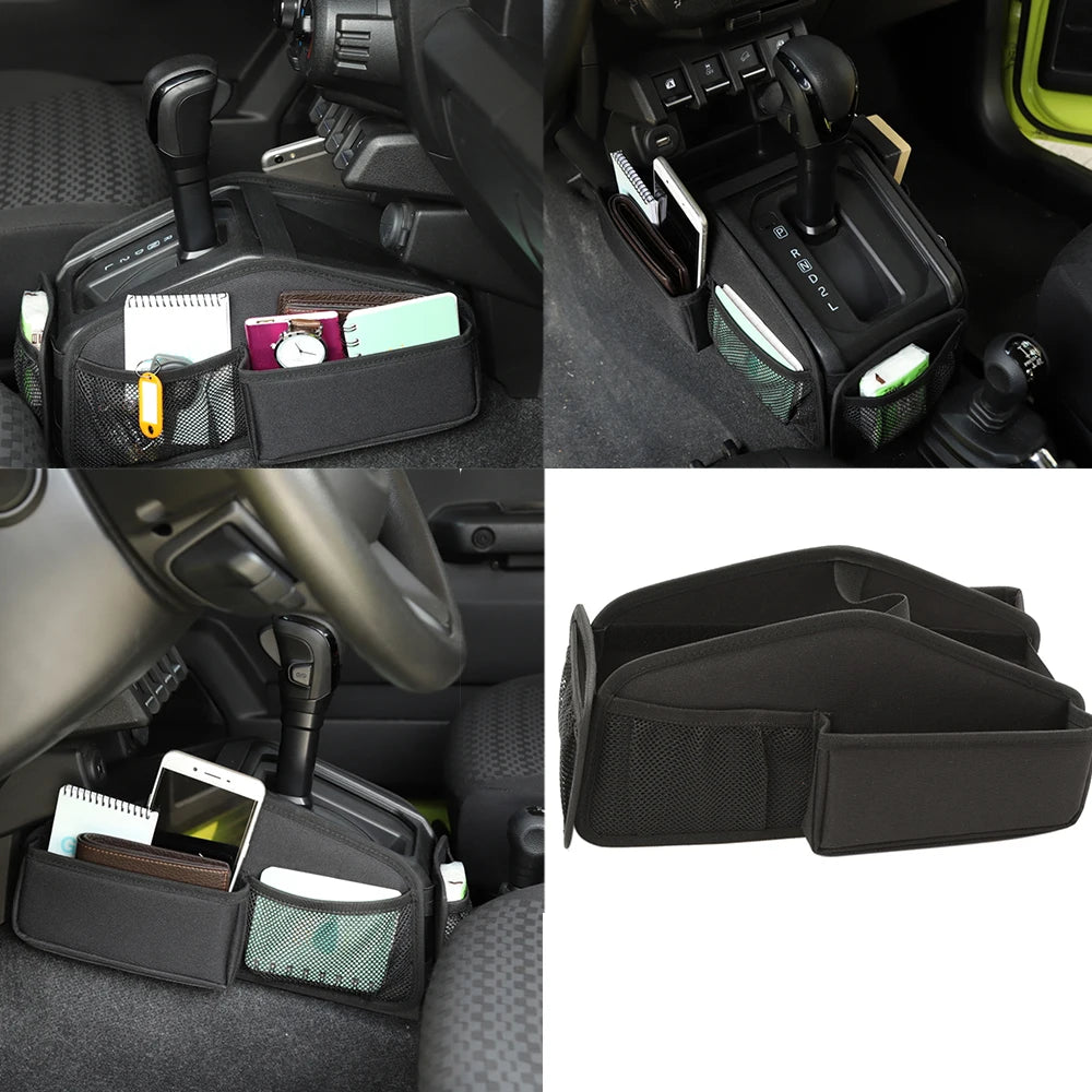 Car Gear Shift Storage Bag Organizer Tray Container for Suzuki Jimny 2019-2024 JB64 JB74 Stowing Tidying Interior Accessories