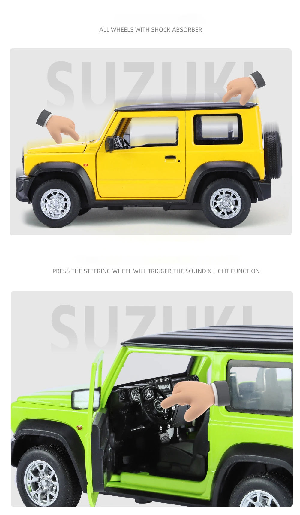 1:24 SUZUKI Jimny SUV Alloy Car Model Diecasts Metal Off-Road Vehicles Car Model Simulation Sound Light Collection Kids Toy Gift