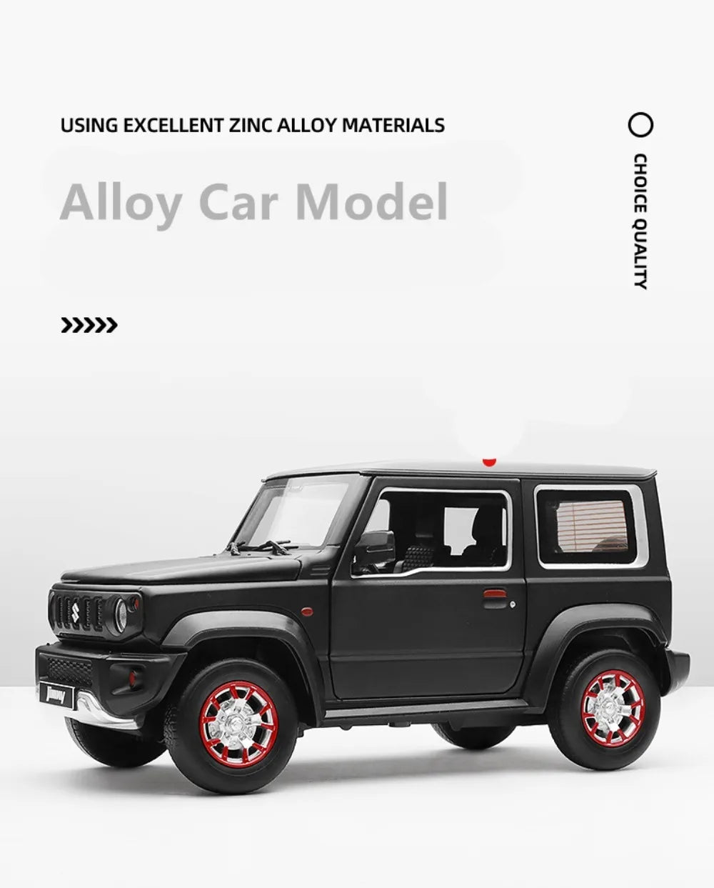 1:18 SUZUKI Jimny Alloy Diecast Car Models Off-Road Vehicles Toy with Sound and Light Car Model Simulation Collection Kids Gifts